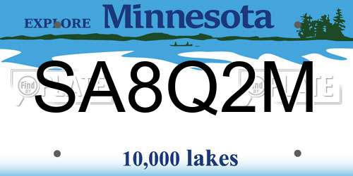 SA8Q2M Minnesota License Plate