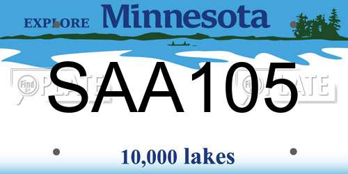 SAA105 Minnesota License Plate