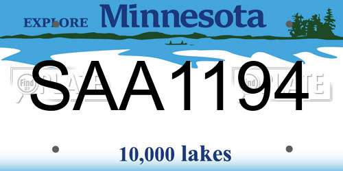 SAA1194 Minnesota License Plate