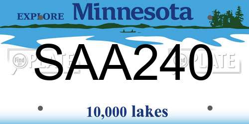 SAA240 Minnesota License Plate