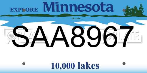 SAA8967 Minnesota License Plate