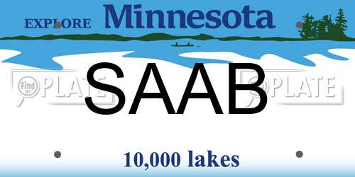 SAAB Minnesota License Plate