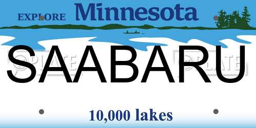 SAABARU Minnesota License Plate