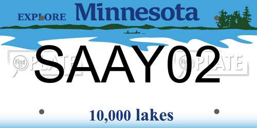 SAAY02 Minnesota License Plate