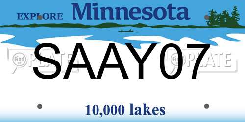 SAAY07 Minnesota License Plate
