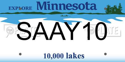 SAAY10 Minnesota License Plate