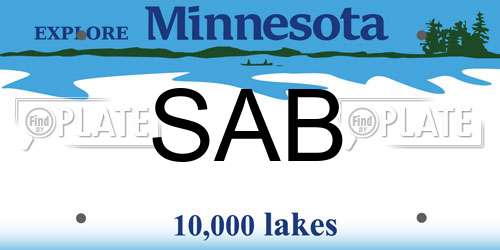 SAB Minnesota License Plate
