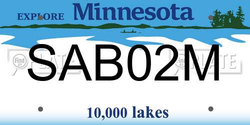 SAB02M Minnesota License Plate