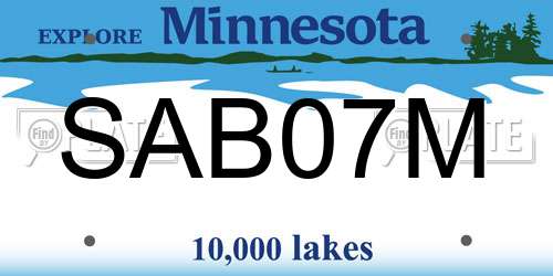 SAB07M Minnesota License Plate