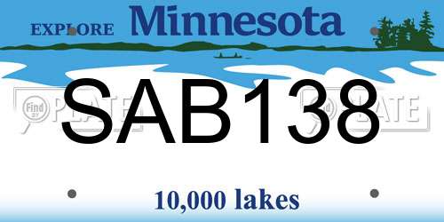 SAB138 Minnesota License Plate