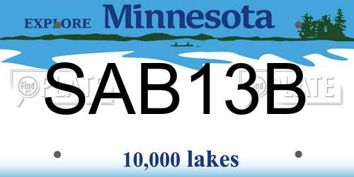 SAB13B Minnesota License Plate