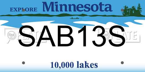SAB13S Minnesota License Plate