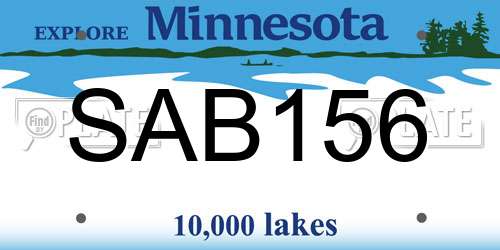 SAB156 Minnesota License Plate