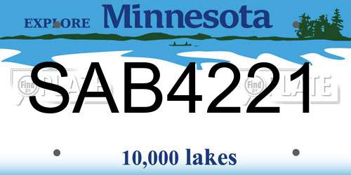 SAB4221 Minnesota License Plate