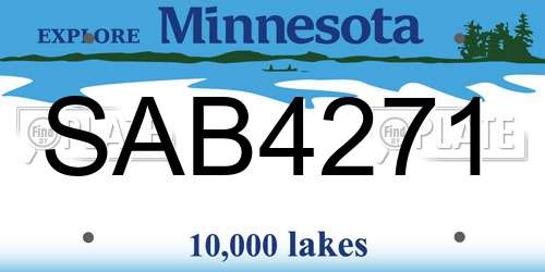 SAB4271 Minnesota License Plate