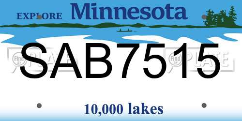SAB7515 Minnesota License Plate