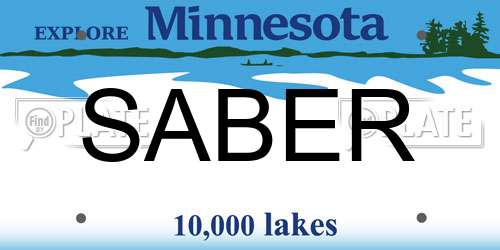 SABER Minnesota License Plate