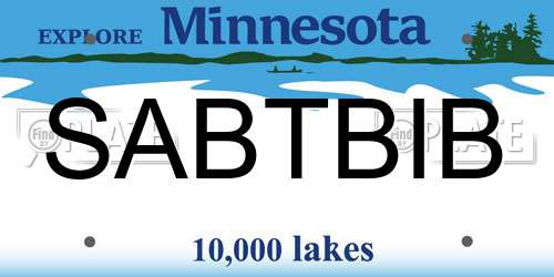 SABTBIB Minnesota License Plate
