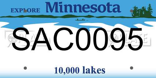 SAC0095 Minnesota License Plate