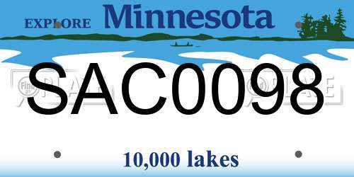 SAC0098 Minnesota License Plate