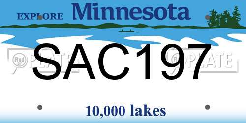 SAC197 Minnesota License Plate