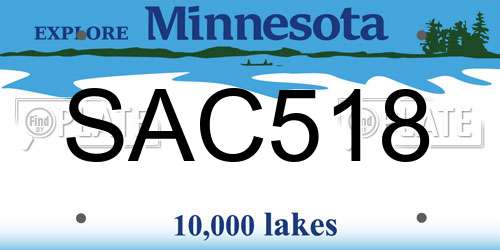 SAC518 Minnesota License Plate