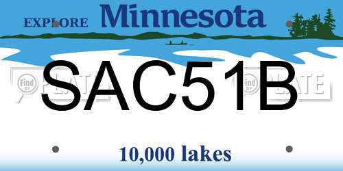 SAC51B Minnesota License Plate