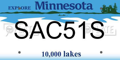 SAC51S Minnesota License Plate