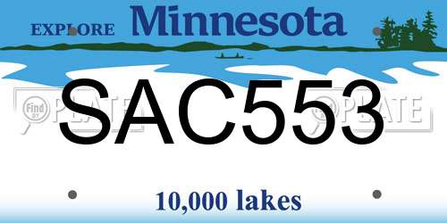 SAC553 Minnesota License Plate