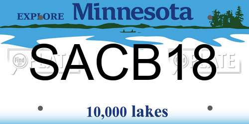 SACB18 Minnesota License Plate