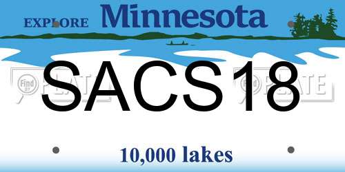 SACS18 Minnesota License Plate