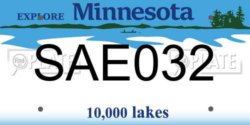 SAE032 Minnesota License Plate