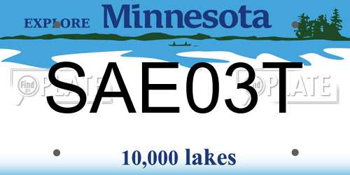 SAE03T Minnesota License Plate