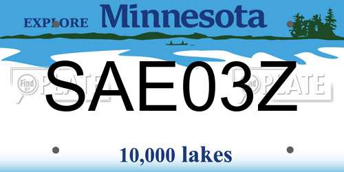 SAE03Z Minnesota License Plate