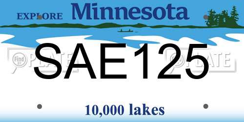 SAE125 Minnesota License Plate