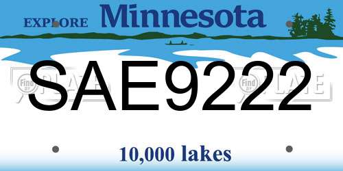 SAE9222 Minnesota License Plate