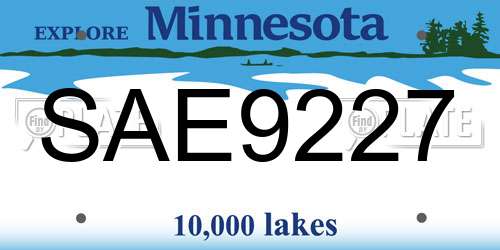 SAE9227 Minnesota License Plate