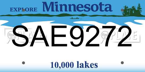 SAE9272 Minnesota License Plate