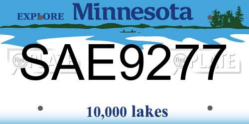 SAE9277 Minnesota License Plate