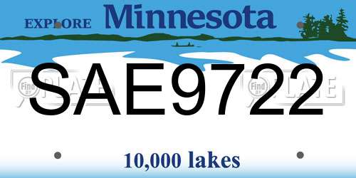 SAE9722 Minnesota License Plate