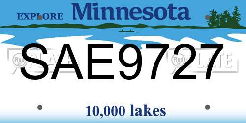 SAE9727 Minnesota License Plate