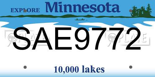 SAE9772 Minnesota License Plate