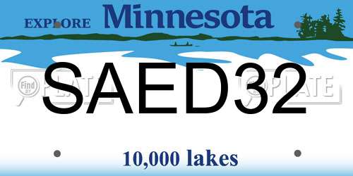 SAED32 Minnesota License Plate