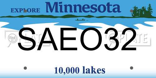 SAEO32 Minnesota License Plate