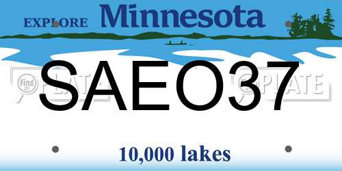 SAEO37 Minnesota License Plate