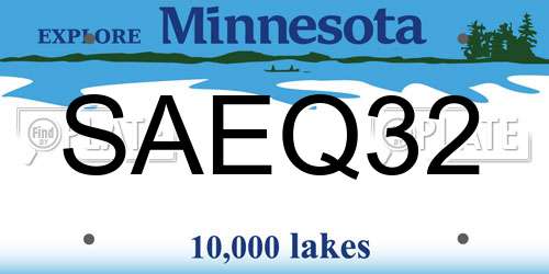 SAEQ32 Minnesota License Plate