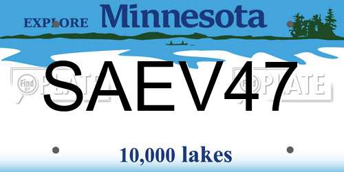 SAEV47 Minnesota License Plate