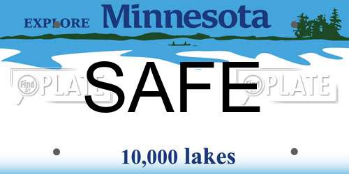 SAFE Minnesota License Plate