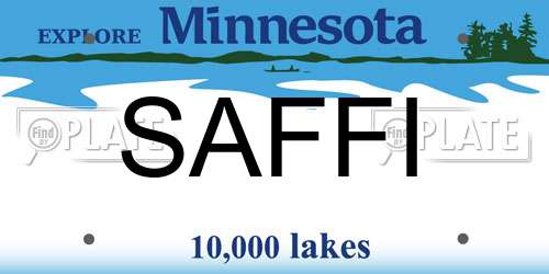 SAFFI Minnesota License Plate