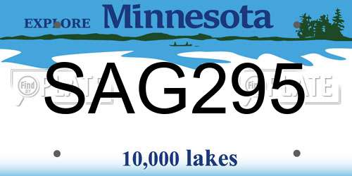 SAG295 Minnesota License Plate